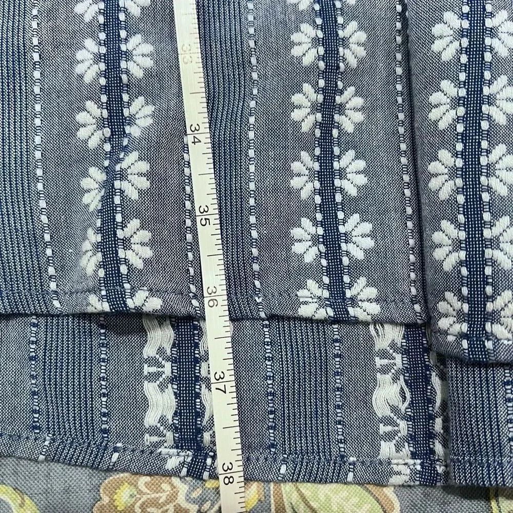 Treasure & Bond Denim Embroidered Puff Sleeve Mini Dress Boho Casual Size XL - Picture 12 of 12